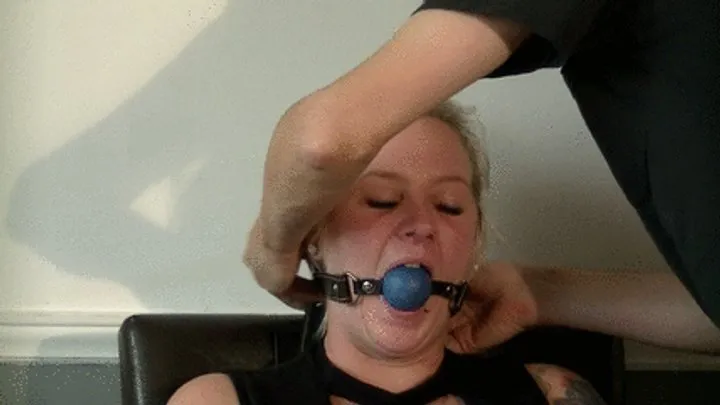 Gagged, reading and spitting 1