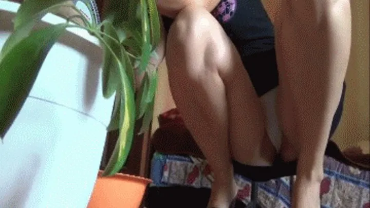 LOOK UNDER MY SKIRT IN SEXY SQUATTING POSITION 8