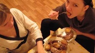 Very tasty chicken for 2 girls