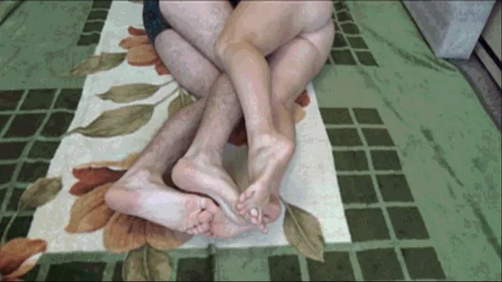 rubbing legs, feet