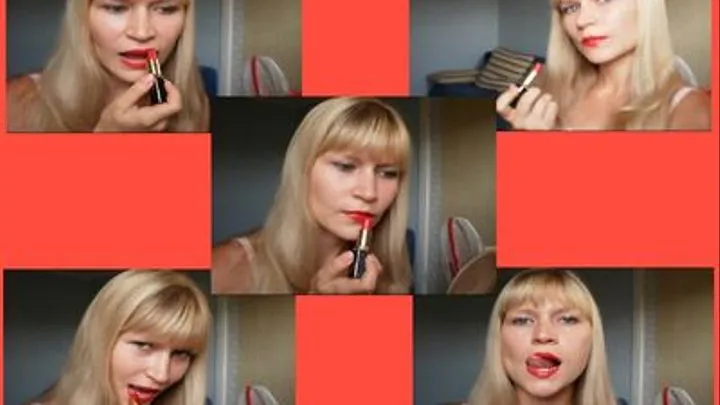 Attraction of the red lipstick.