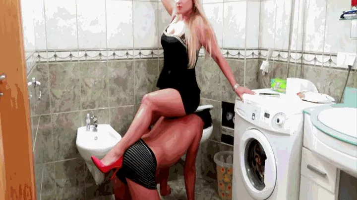 Humiliation of an insolent toilet slave