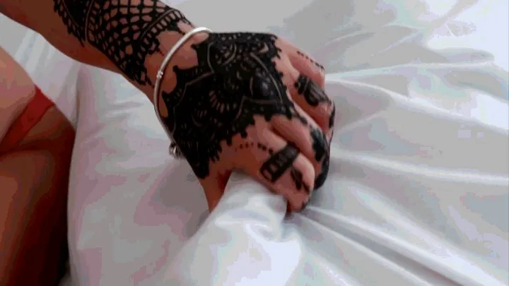 Gentle tattooed hand and big tits