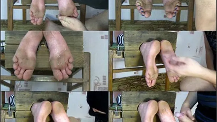 Worship footjob - 2 cameras