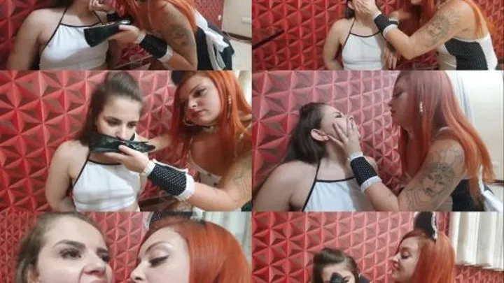 FEET EXTREME SHOES - V# 484 - CLIP 5 - MISTRESS PAT RED AND ISABELA MARQUES - NEW MF JUL 2020 - CLIP 6 - never published -( SUBTITLES INGLISH )