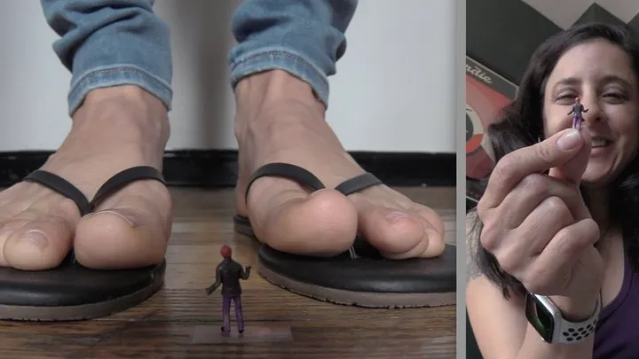 TINIEST FOOT ASSISTANT - Jamie Daniels, Giantess, Foot Fetish, Tiny Figure, Flip Flops