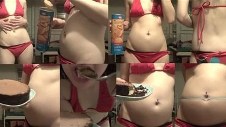 's belly-bursting bikini binge!