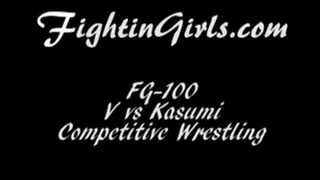 FG-100 Kasumi vs V ''the Cheerleader'' COMPETITIVE WRESTLING PART 2