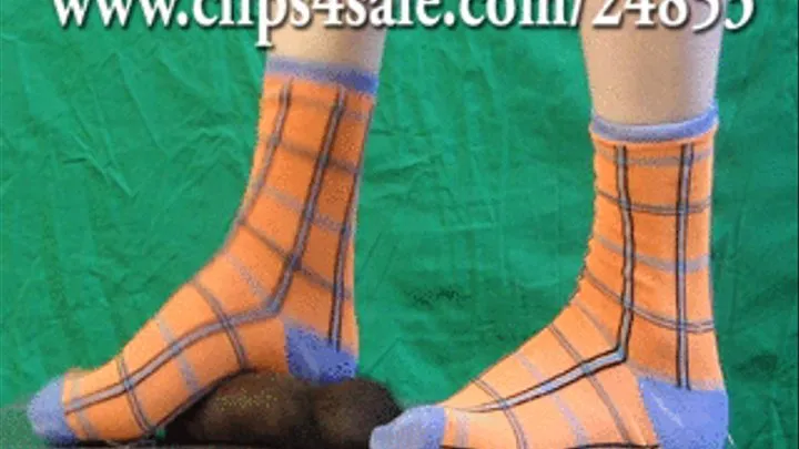 orange and baby blue socks cock crush