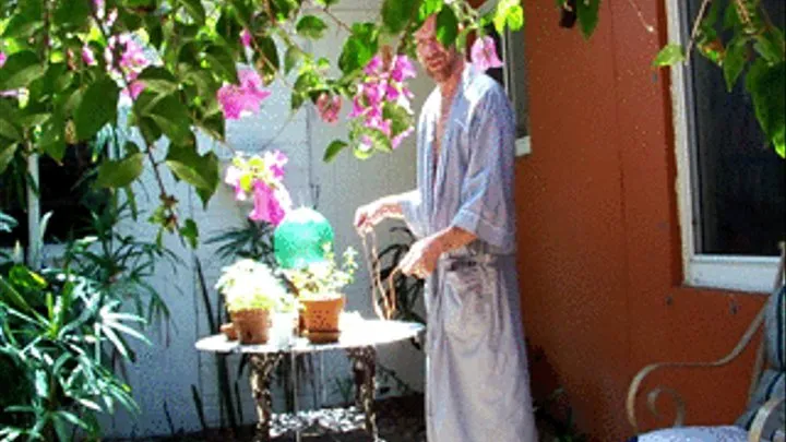 robe in garden