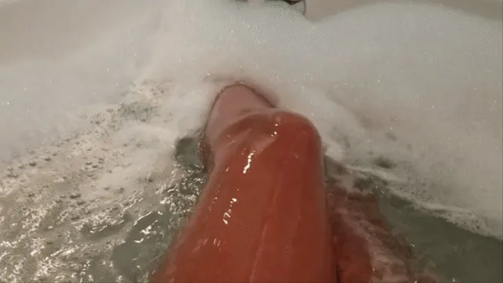 Burgundy Bubble Bath Foot Humiliation