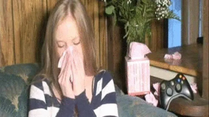 Amy- Allergy Nose Blowing - Pink Tissues