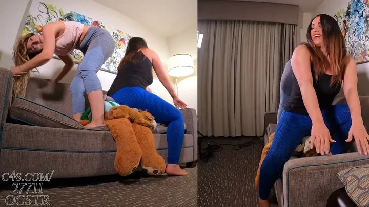 Megan Jones and Constance Double Domination of Plushies - Floor and Side Views