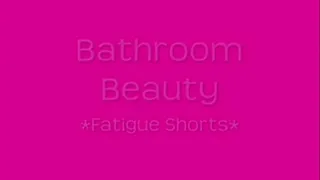 Bathroom Beauty in Pink Fatigue Shorts