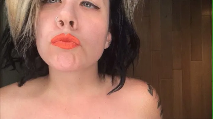 JERK IT for my Orange Lips! LIPSTICK,TONGUE,JOI