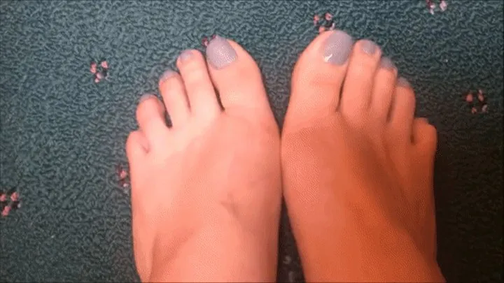 Showing off my new Grey Pedicure