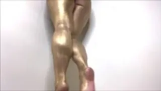 My GOLDEN Muscular Calves (painted gold!) Silent Clip