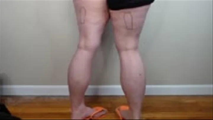 Calf Muscle Flex in Orange Flip Flops Silent Clip