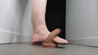 Cock Crush and Stomp in Pink Ballet Flats