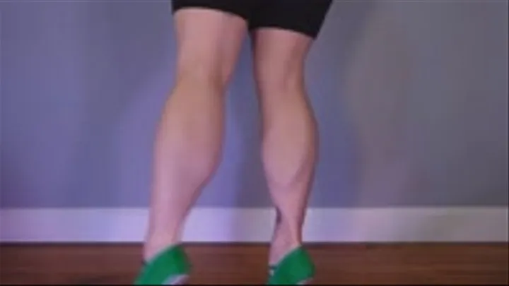 Calf Muscle Flex in Green Ballet Slippers