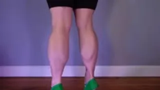 Calf Muscle Flex in Green Ballet Slippers