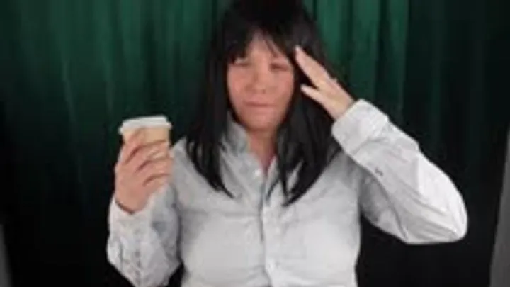 Businesswoman Rapid Growth from Coffee! Button Down shirt and Bra Destruction MP4 LOW RES