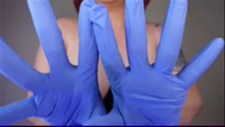 JOI to Blue Surgical Gloves while I Caress my Big Tits