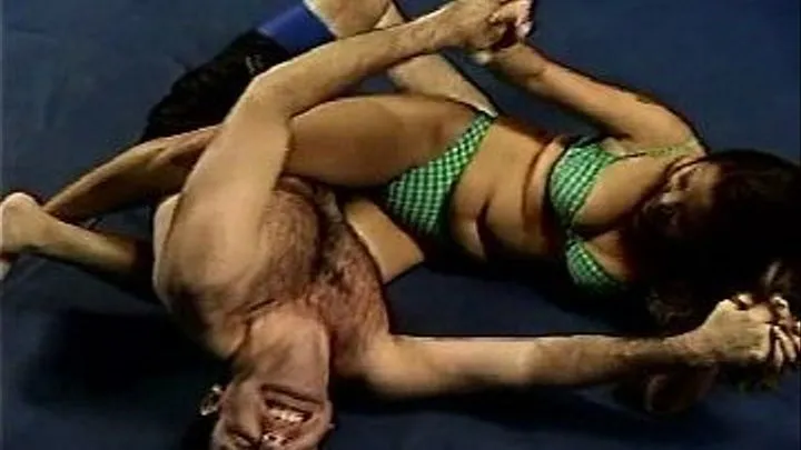 Asian Kim vs Neil Wrestling Ring Beating Part 01