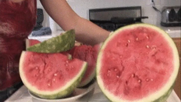 AMELIA EATS A HUGE WATERMELON AND GETS A HUGE BLOATED BELLY