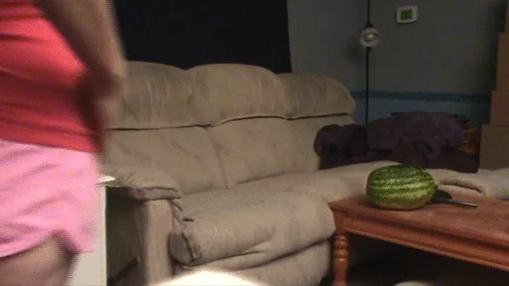 EXTREME WATERMELON BLOAT - CLAIRE WEIGHS HERSELF BEFORE AND AFTER EATING A HUGE WATERMELON *** ***