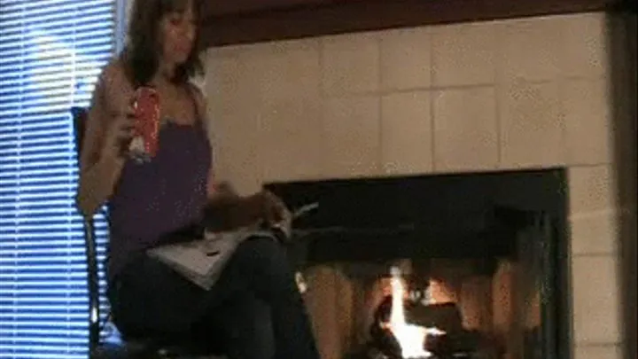 RENEE SITS BY THE FIRE AND RIPS BURPS AND BELCHES