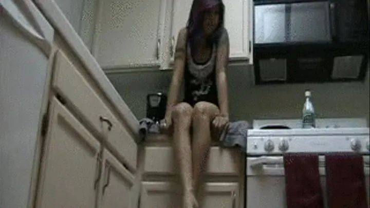 JULIE SITS ABOVE YOU ON THE COUNTER, WIGGLES HER SEXY TOES, AND RIPS BIG LOUD BURPS AND BELCHES * ***