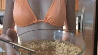 3 PACKAGES OF RAMEN NOODLES WITH 6 CUPS OF WATER!