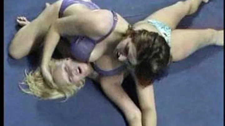 Sexy Blond Lisa Vs Bit Tits Ginger In a 5 count Pin Match Part 04