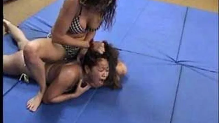 Scissor & Ass Smothering Queen Dominates Brenda In No Holds Barred Match Part 03