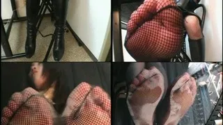 Mistress' feet in fishnets are still sweaty - VV-002 - Full version ( - AVI Format)