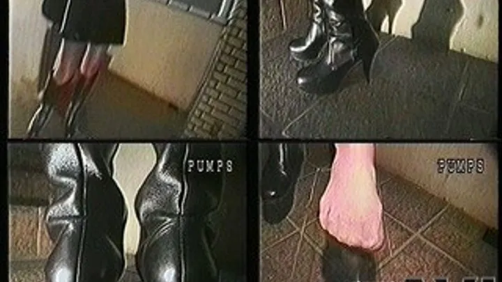 Lady removes her high heeled boots and shows her pantyhosed feet - VV-003 - Full version (Faster Download - )