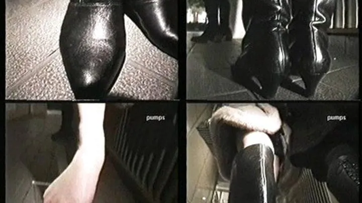 Lady shows off her pantyhosed legs and feet after removing her boots - VV-007 - Full version ( - AVI Format)