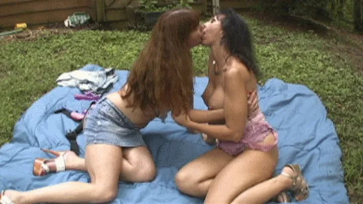 Naked Jen And Double Dee Outdoors Lesbian Sex!