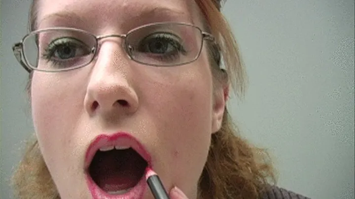 Lipstick Fetish - Kat put on lipsticks and gloss, and sucks on the penis lipstick