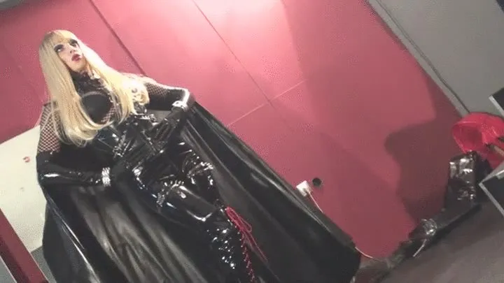 Latex shiny cape