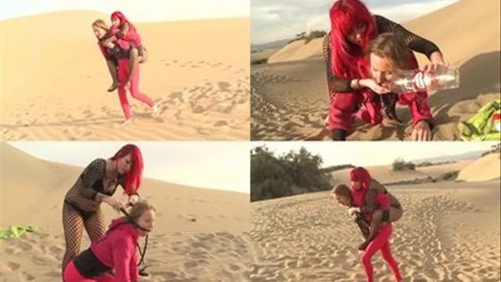 PONY RIDING MEGA EXTREME - BE MY PONY IN THE DESERT - DOMINA STONMY AND SLAVE KIKI - PART2