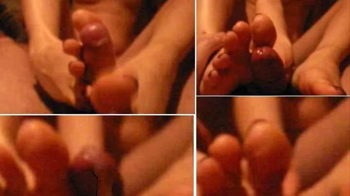 Laura does a sexy footjob with her wet feet!! 2/2 FINAL PART includes cumshot