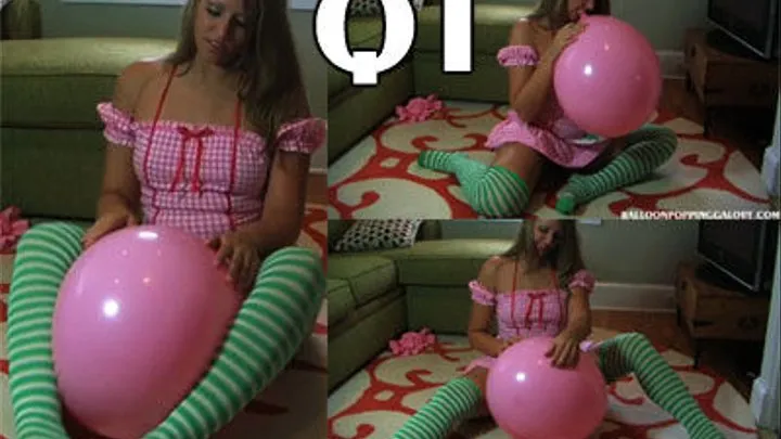 Zoe deflates her big pink balloon QT