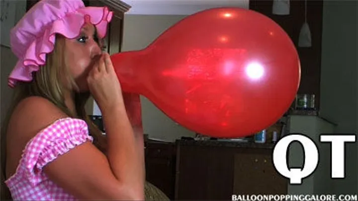 Zoe red balloon blow to pop QT