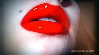 Red Lipstick and Gloss Close up