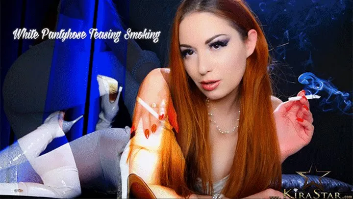 White Pantyhose Teasing Smoking