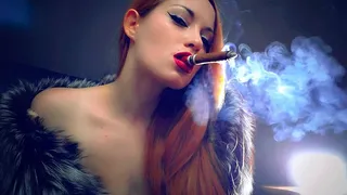 Topless Cigar Smoking
