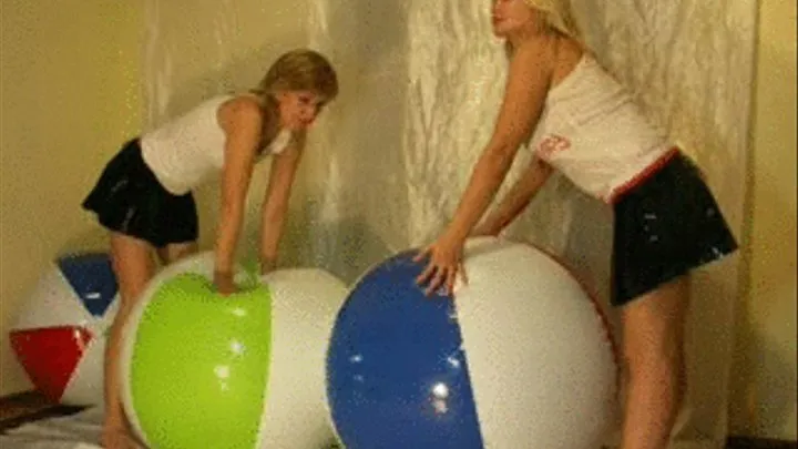 Beachball Deflating - Alina and Christina