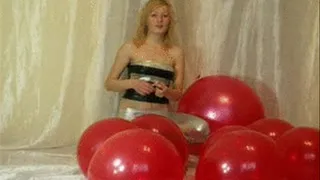 Nikki pops balloons with cigarette